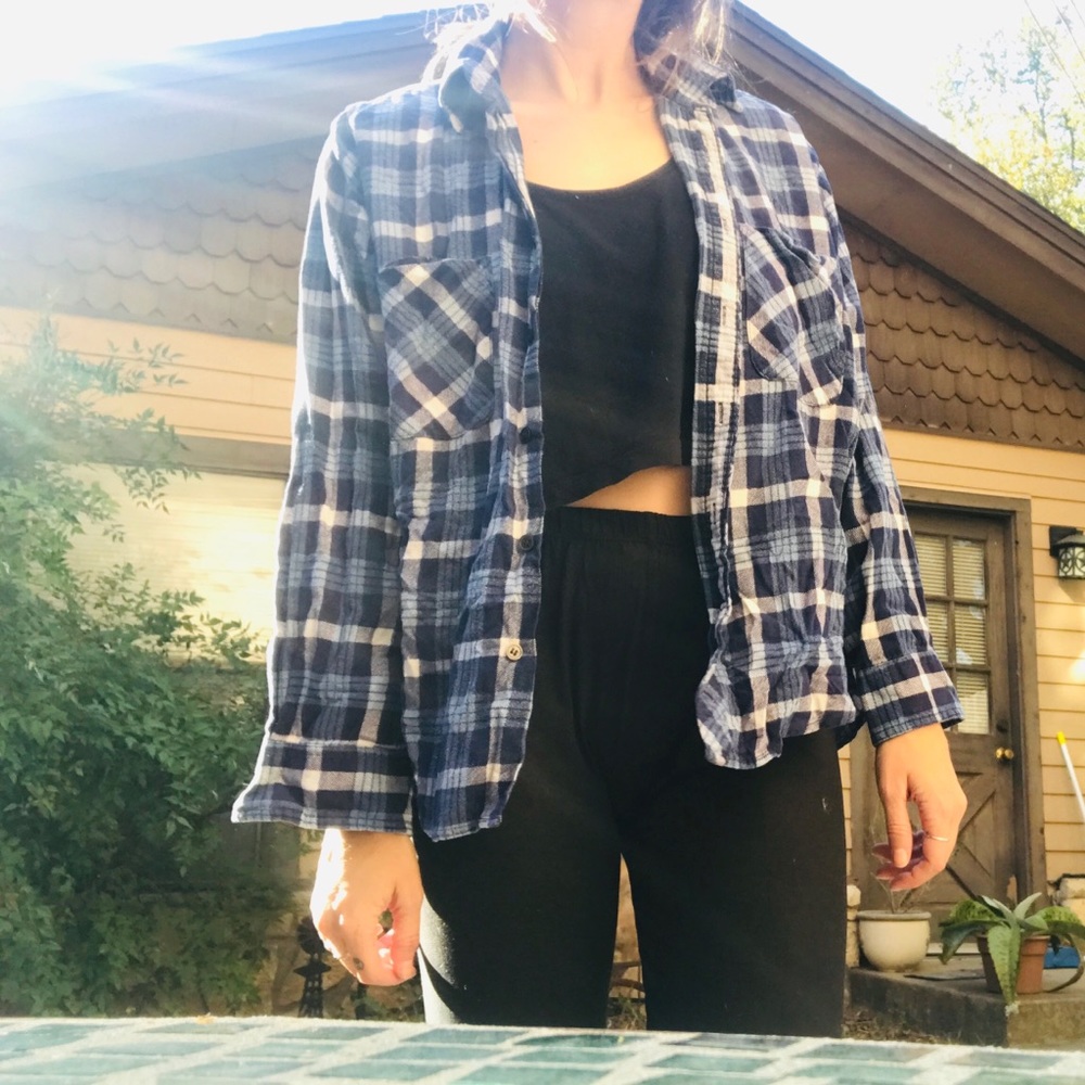 blue vintage flannel